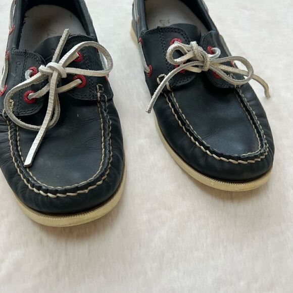 Canoos Golf Shoes Boat Shoe Style Leather Preppy Navy Blue Red size women’s 8 - Picture 7 of 12